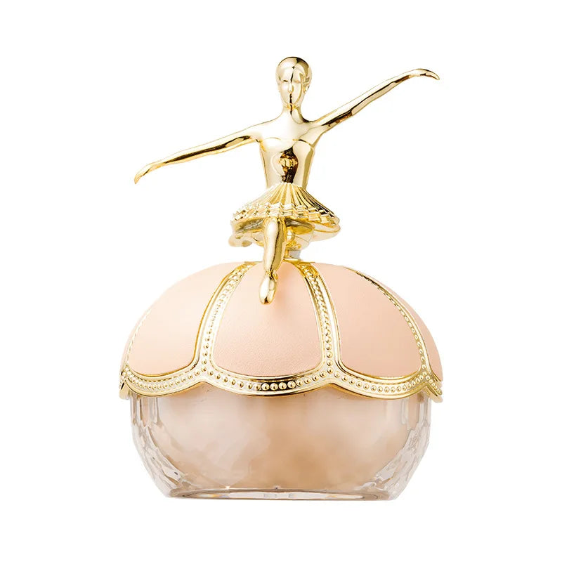 Mini Gold Statue Face Powder with Contour Bronzer for Natural Makeup Finish