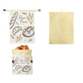 Breathable Cotton Beeswax Bread Bag with Lock Closure 43x33cm - Removable Inner Bag