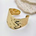 Geometric Metal Wide Cuff Open Bangle Bracelet for Women - Personalized Fashion Jewelry