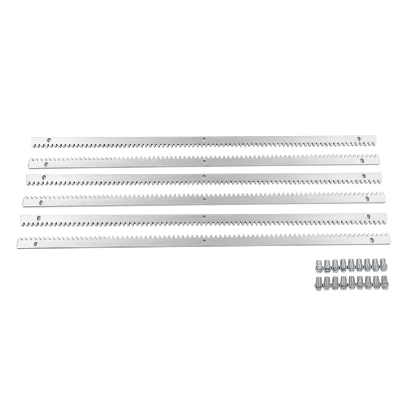 6-Piece Steel Gear Racks for Sliding Gates, 1M Length, Rust-Resistant