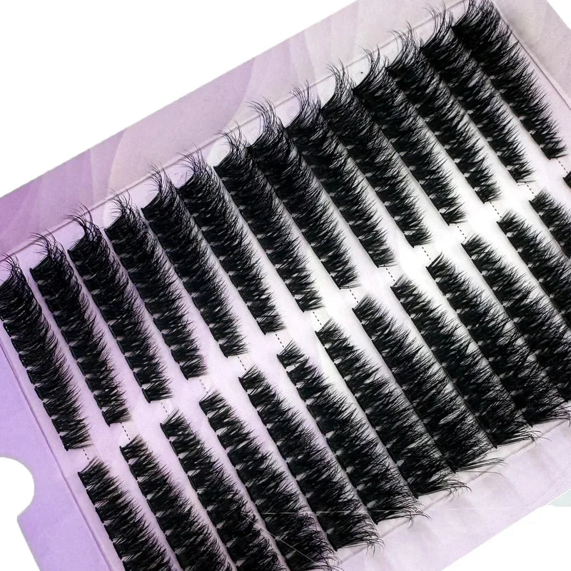 Large Capacity DIY False Eyelash Clusters - Fluffy Volume Cat Eye Lashes 14 Rows