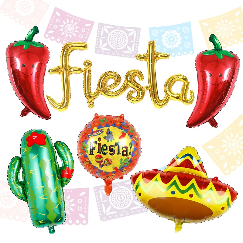Fiesta Party Balloons Decorations for Mexican Taco Luau Birthdays Home Decor
