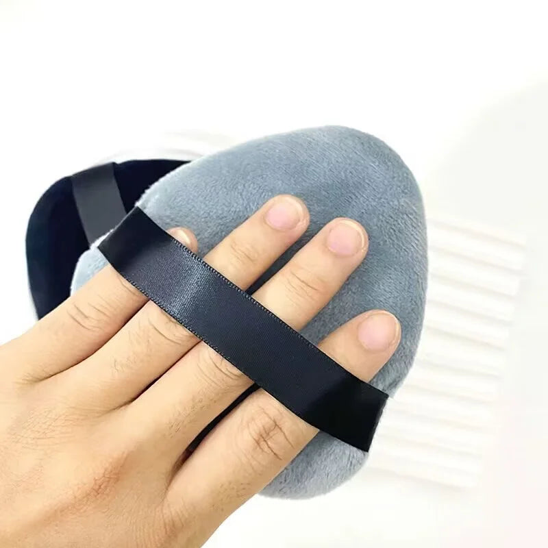 Large Velvet Powder Puff for Loose & Setting Makeup - Triangle Pointed Cosmetic Sponge