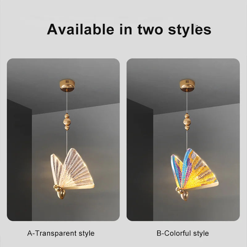 Modern Butterfly LED Pendant Light Indoor Lighting Fixture for Home Decor