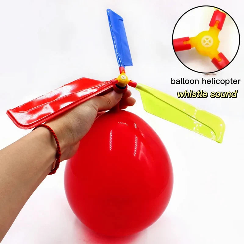 Kids Flying Helicopter Toy with Balloons and Wings - Creative Outdoor Play for Children