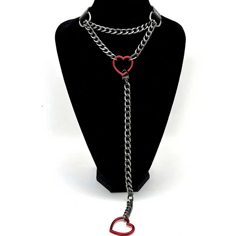 Halloween Gothic PU Leather Necklace for Parties and Costumes