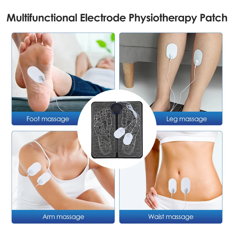 Rechargeable Foot Massager Mat with EMS Electrotherapy and Remote Control