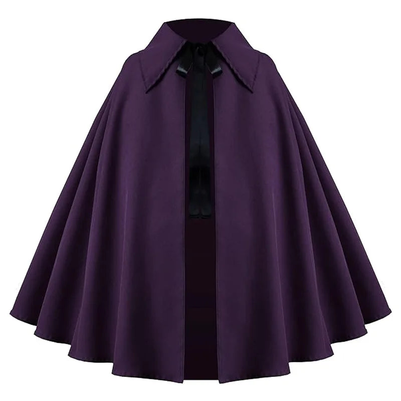 Women Renaissance Costume Cloak Medieval Gothic Hooded Cape Steampunk Velvet Halloween