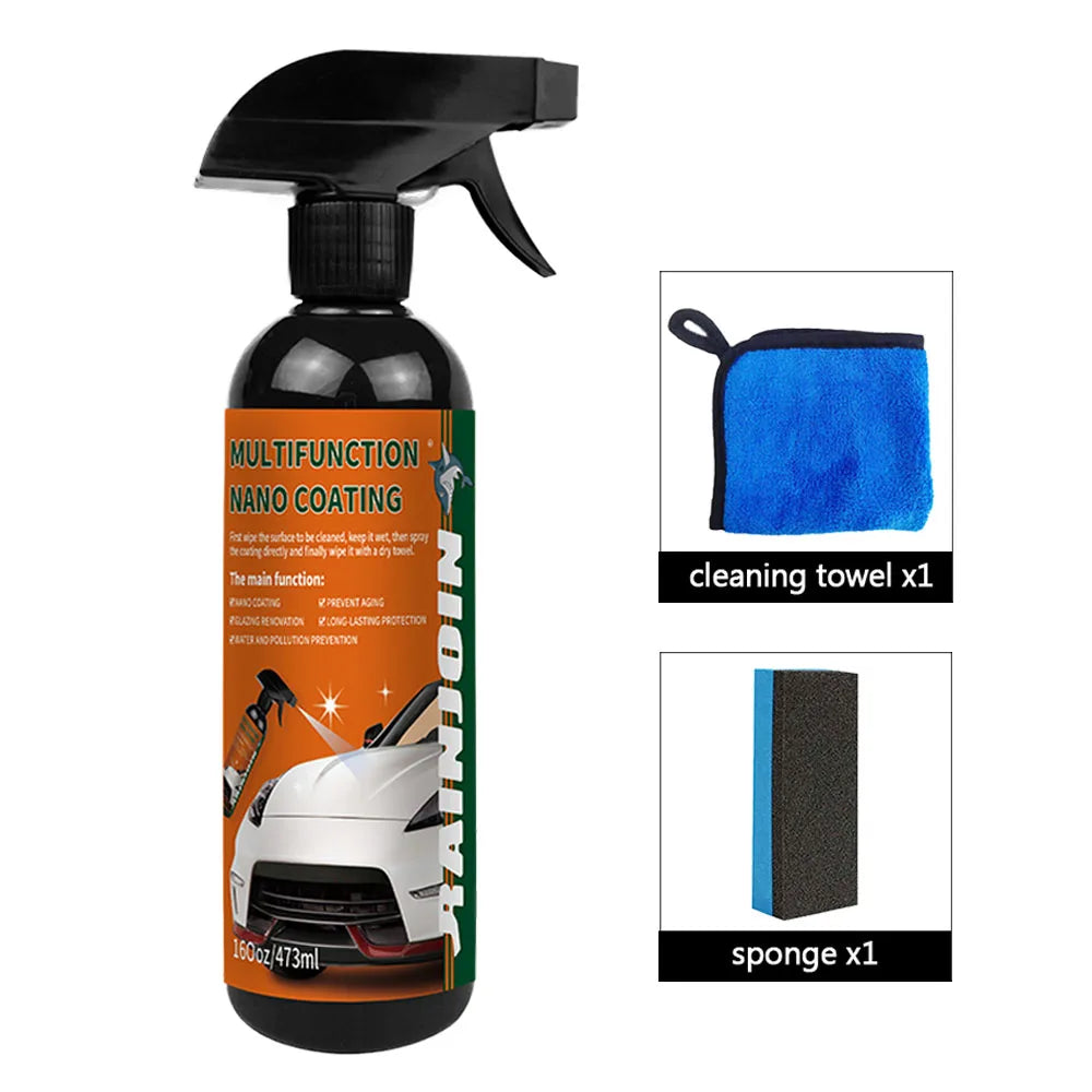 Nano Ceramic Car Coating Spray 3-in-1 Quick Polishing Wax Hydrophobic Protectant