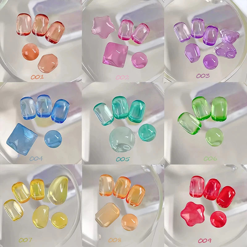 Summer Jelly Color Solid Nail Polish Gel Set - 9 Colors, Overlays & Strong Hold