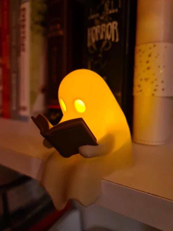 Cute Ghost Shelf Decor with Flickering Light for Halloween Party Favors