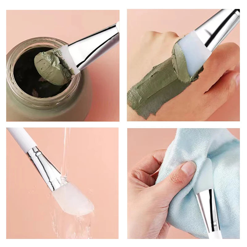 Silicone Facial Mask Brush Set - Makeup & Skincare Application Tools