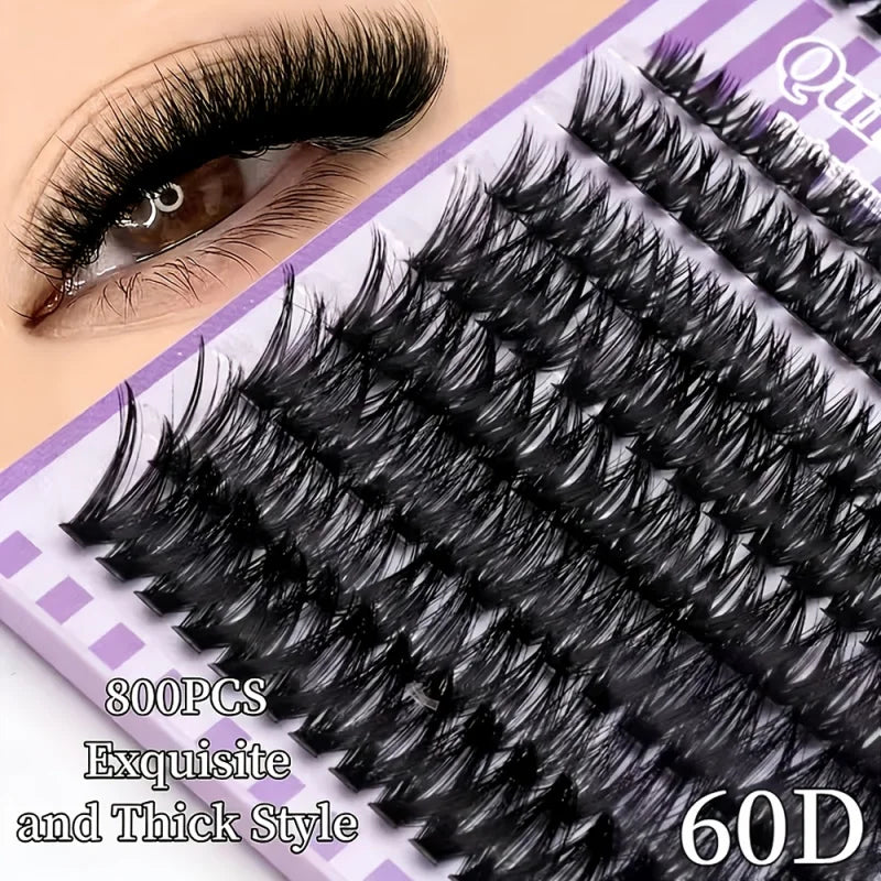 False Eyelash Clusters 9-16mm D Curl Fluffy Dense Reusable Natural Look