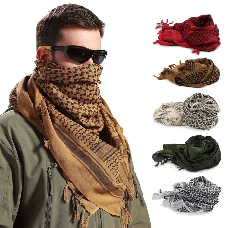 Summer Women Men Tactical Arab Scarf Lightweight Hijab Spring Army Plaid Head Wrap