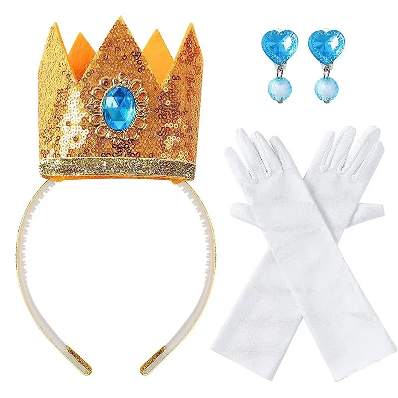 Princess Crown Headband Set Cosplay Prop for Kids Girls Halloween Carnival Accessories