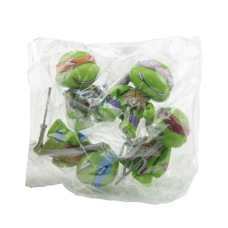 4-Piece Ninja Turtle TMNT Action Figures Set with Movable Joints for Kids and Birthday Gifts