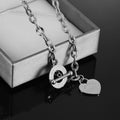 Heart-Shaped Stainless Steel Engraved Necklace for Daily Wear & Travel