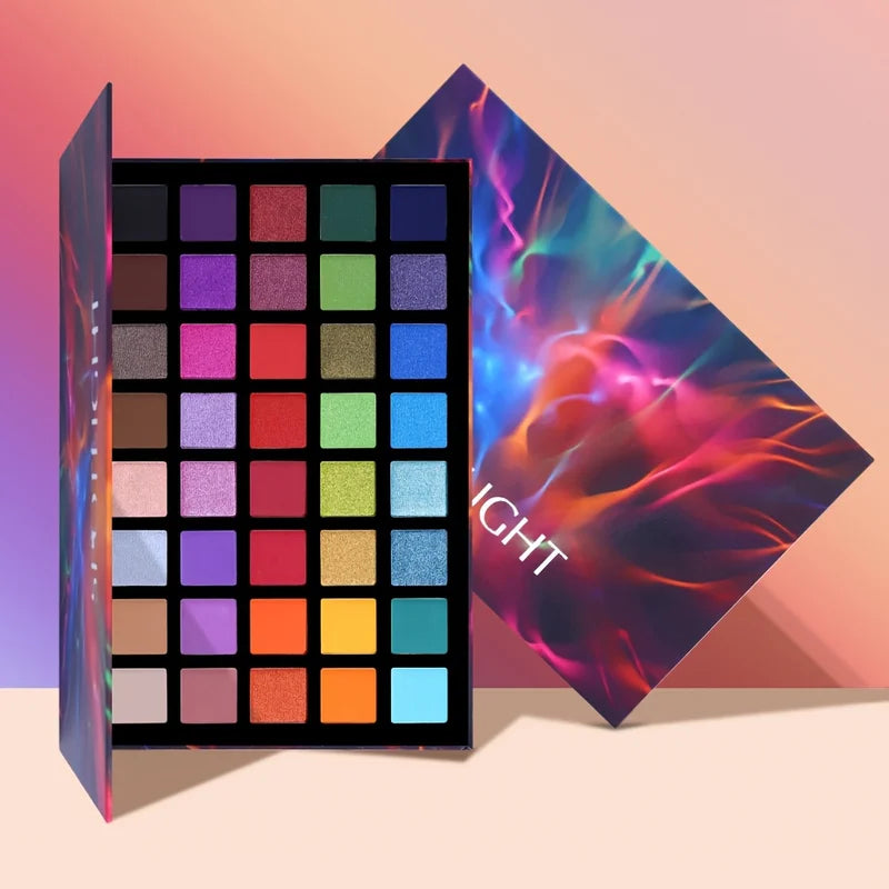 40-Color All-Purpose Eye Shadow Palette with Brush Set - Matte & Pearlescent Shades, Versatile Makeup for Any Occasion, Holiday Gift Idea