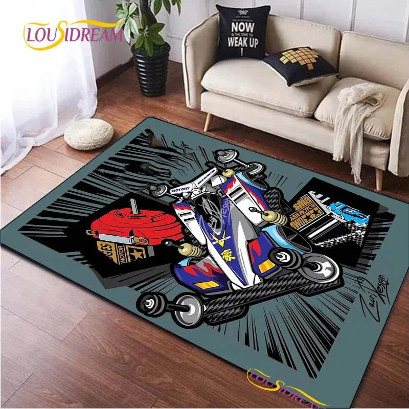 Mini 4WD Racing Carpet Floor Mat for Living Room Bedroom Kitchen Kids Non-slip Rug