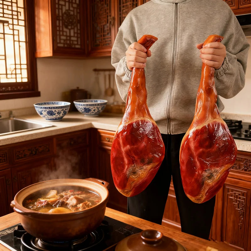 Funny Fake Pork Leg Prop - Realistic PU Ham & Bacon for Pranks & Decor