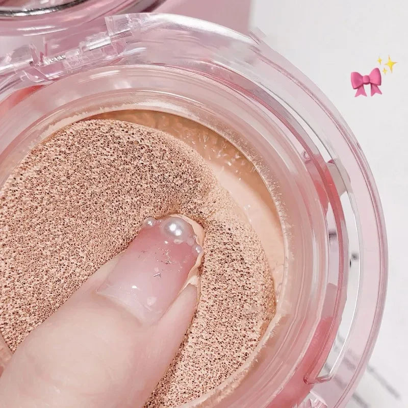 Moisturizing & Oil-Control Air Cushion Foundation with Mirror - Summer Korean Makeup