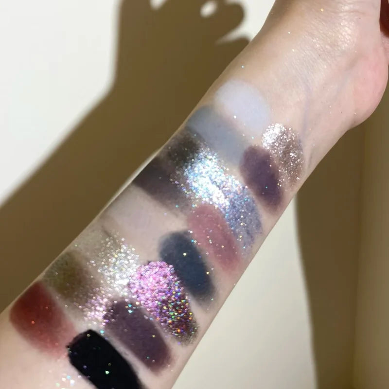 16-Color Eyeshadow Palette with Glitter Matte & Pearlescent Finishes - Vibrant Makeup Set