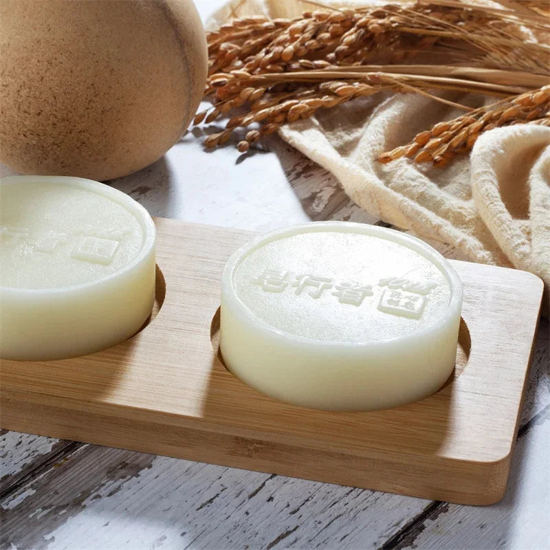 Brightening Goat Milk Silk Protein Handmade Soap with Foam Net - Oil Control, Acne & Blackhead Removal, Nourishing Skin, 50g/100g