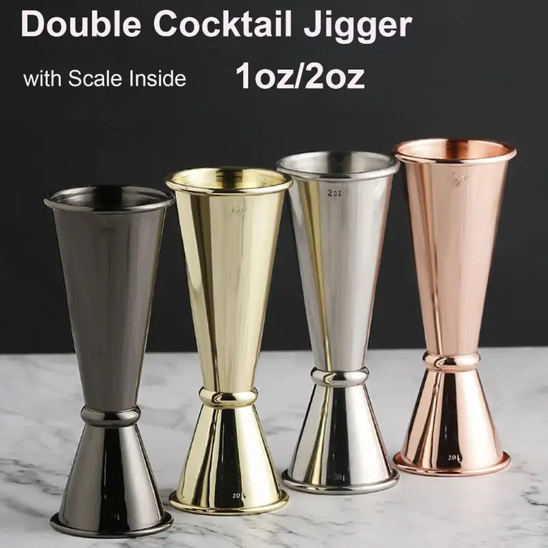 Double Cocktail Jigger with Measurement Scale Stainless Steel Bar Tool