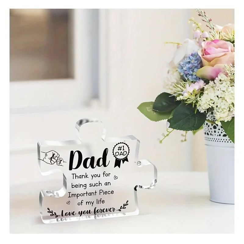 Personalized Dad Gift - Engraved Acrylic Block for Father's Day Birthday