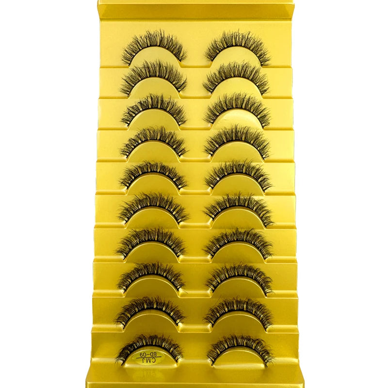 3D Mink Eyelashes Wispy Full Strip False Lashes Natural Short Makeup