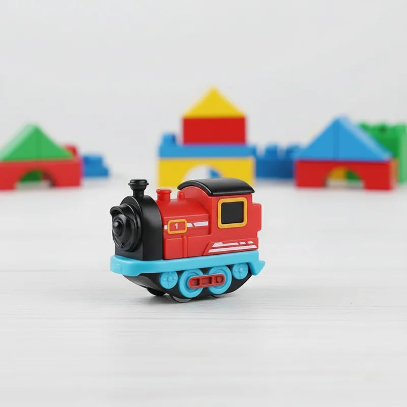 Magnetic Electric Train Toy Set for Toddlers - Battery Operated Locomotive & Building Blocks