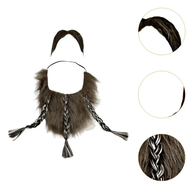 Fake Mustache and Beard Set for Halloween & Party Costumes