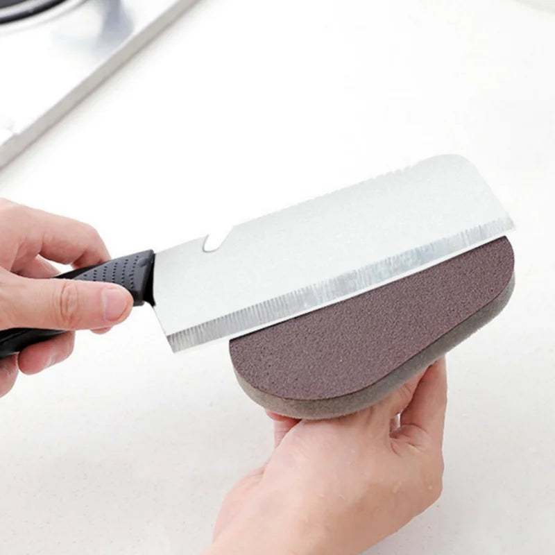 2-Piece Emery Sponge Cleaning Brush Set for Rust and Stain Removal - Kitchen and Bathroom Use