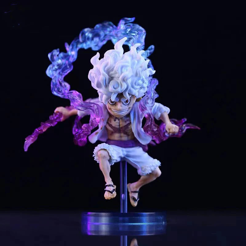 10cm Mini Luffy Gear 5 Action Figure Sun God Nika Collectible Anime Doll