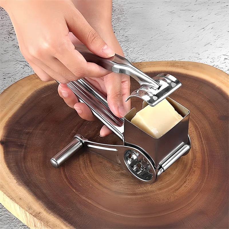 Stainless Steel Cheese Grater Hand Crank Slicer Kitchen Tool Multi-Function