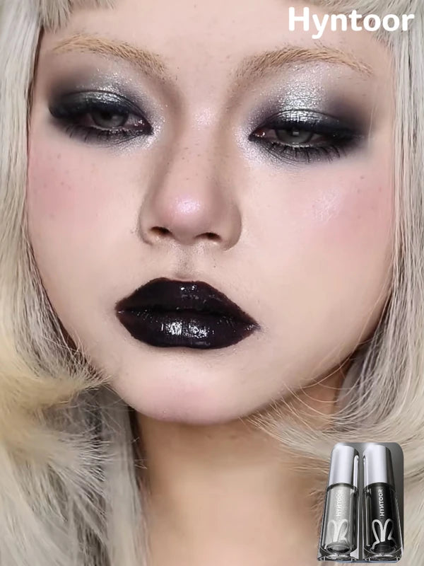 Gothic Lip Gloss Set with Glitter & Metallic Finish - Dual Color Lipstick