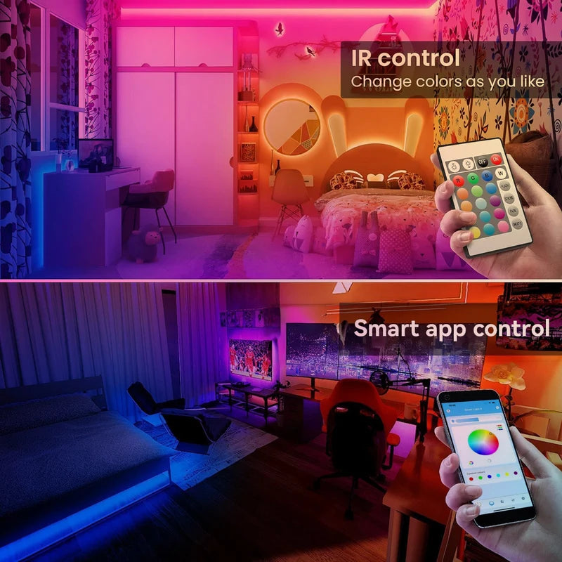 50FT RGB LED Strip Lights for Bedroom with Remote & App Control