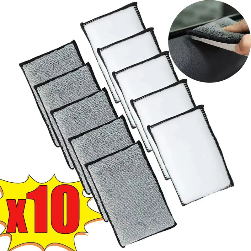 Microfiber Car Scrubbing Sponge for Interior & Exterior Cleaning - 12.5x7.5cm