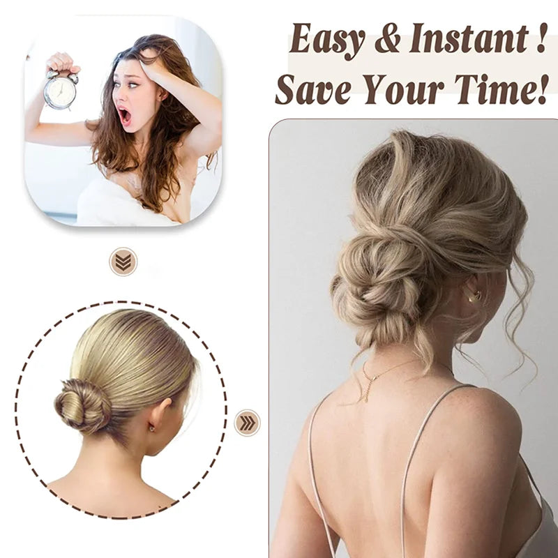 Messy Claw Hair Clip for Wavy Curly Updos - Synthetic Hairpiece for Women