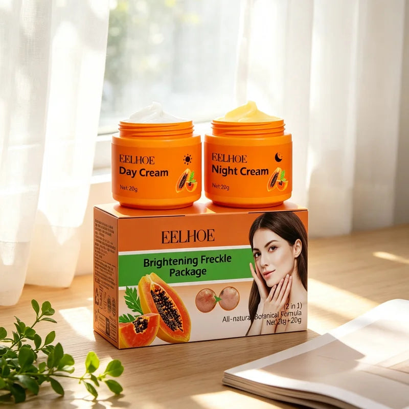 Whitening Freckle Cream Set with Papaya Extract for Dark Spot & Skin Brightening 40g