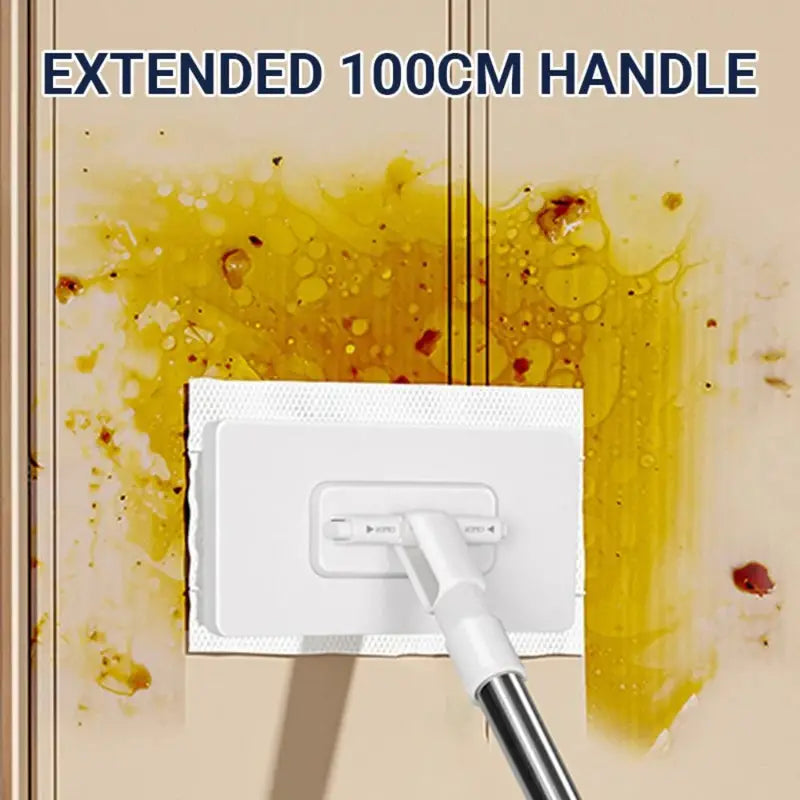 Reusable Handheld Mop with 360° Rotating Head and Cloth Clips, Eco-Friendly Cleaning Tool