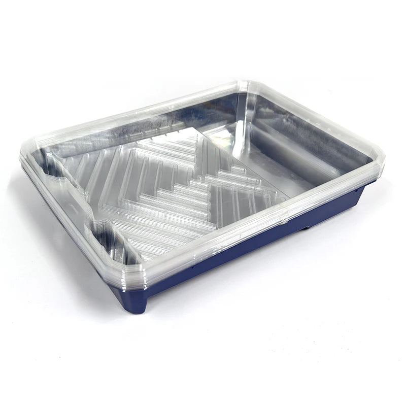 9-Inch Plastic Paint Tray Set with 10 Transparent Pads for DIY Painting & Color Change