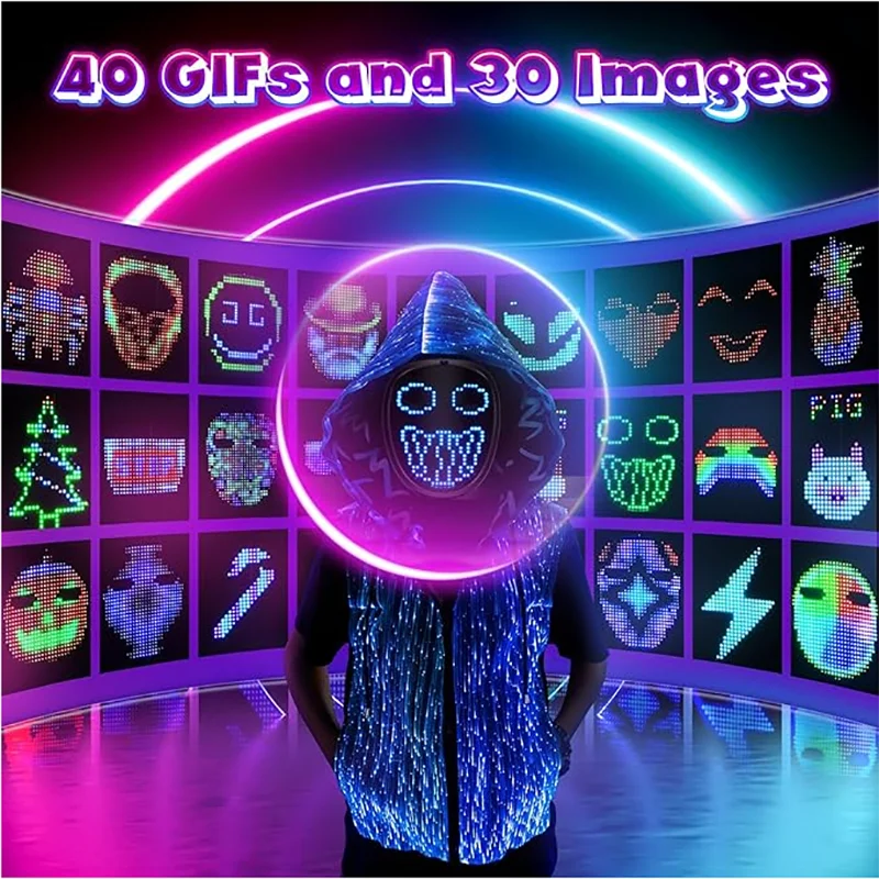 Kids LED Mask with Gesture Sensing for Halloween & Parties - Luminous Children Mask