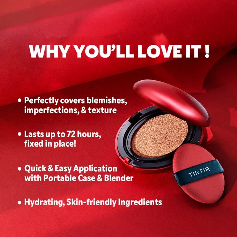 Buildable Full Coverage Cushion Foundation with Satin Finish - Long Lasting, K-Beauty