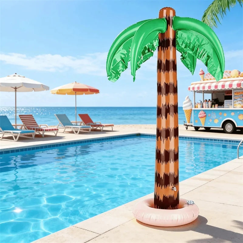 2-Pack Inflatable Palm Tree Balloons for Beach Pool Party Decorations