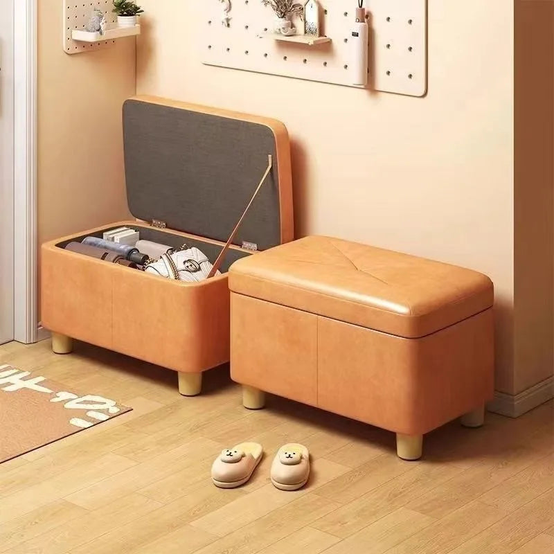 Multifunctional Storage Low Stool for Home Living Room Entryway - Small Bench