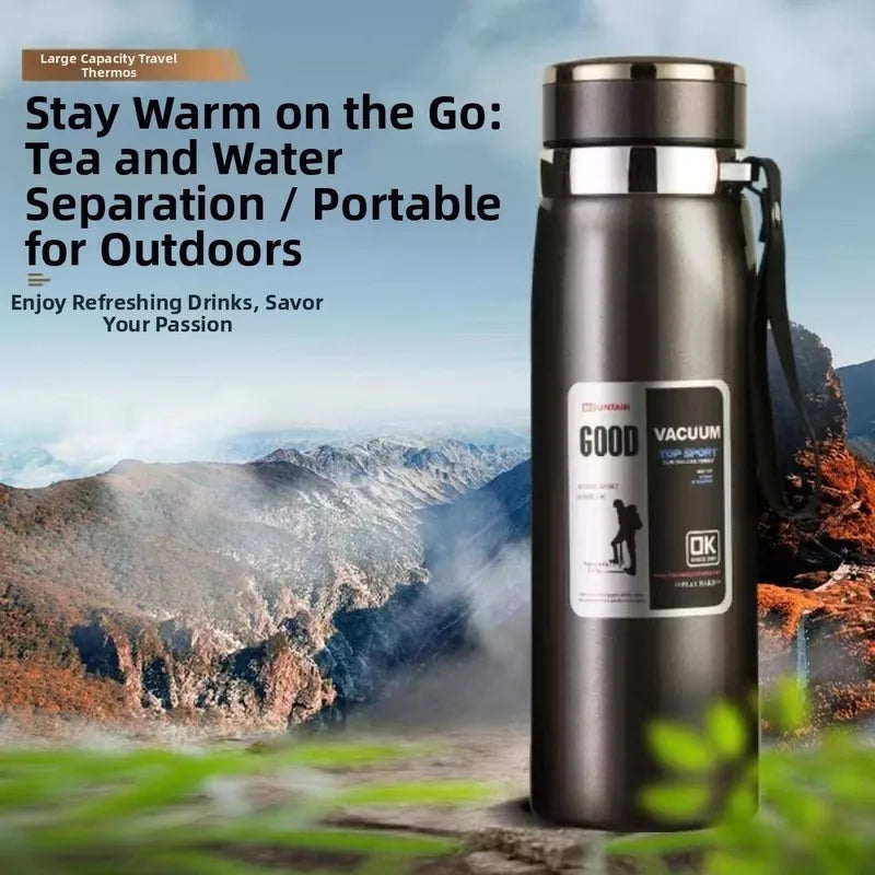 Large Capacity Insulated Stainless Steel Sports Water Bottle - Heat-Resistant, Creative Design