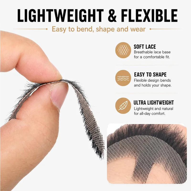 Realistic Fake Beard & Mustache - Human Hair, Invisible Lace, Cosplay Accessory
