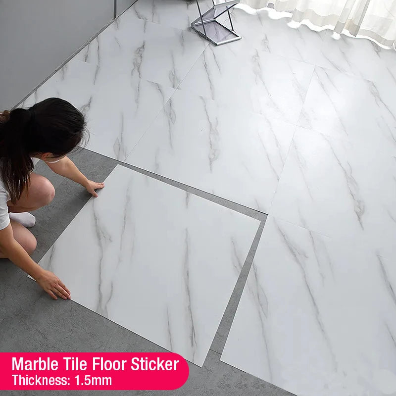 Self-Adhesive Marble Tile Floor Stickers Waterproof Peel & Stick Wall & Floor Decor