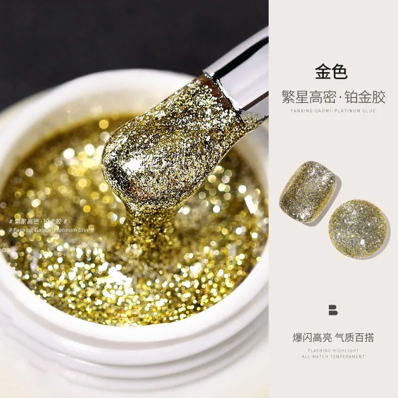 Reflective Glitter Gel Nail Polish Top Coat for Nail Art - 5ml Jar